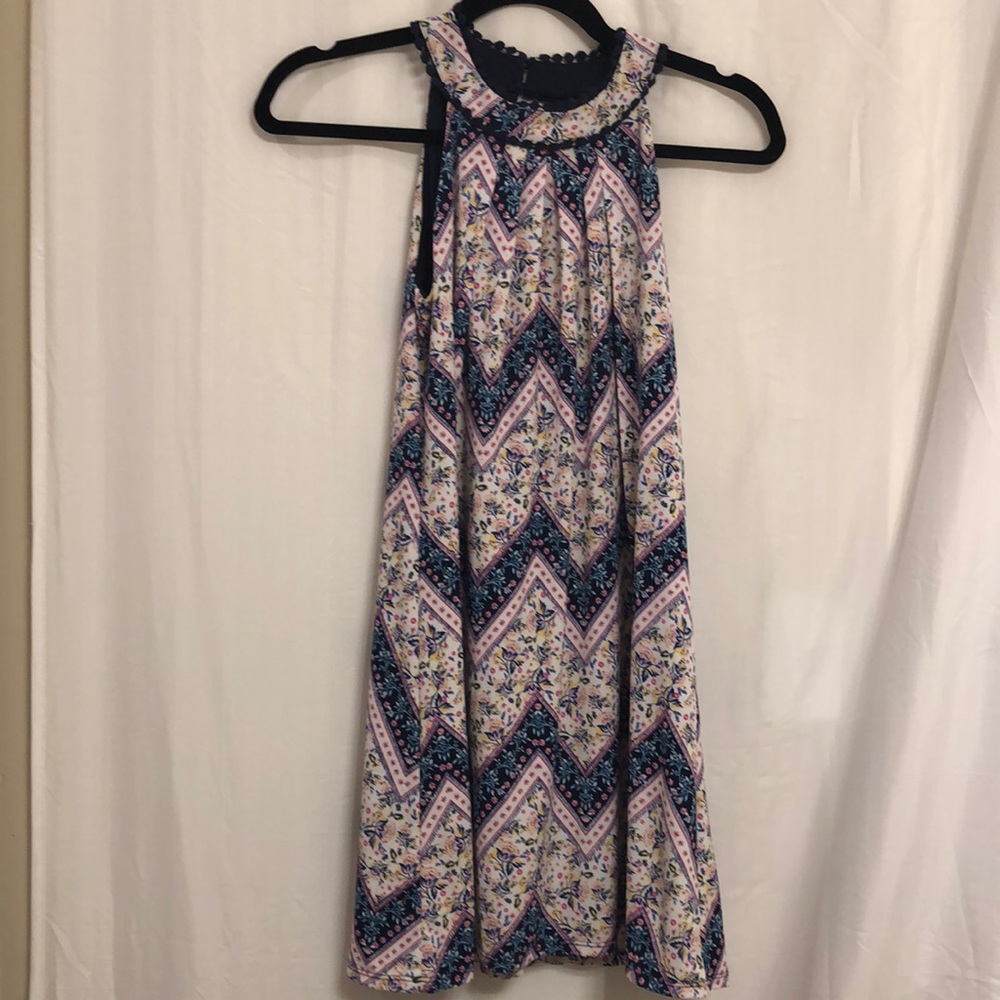 Multicolored Patterned Dress